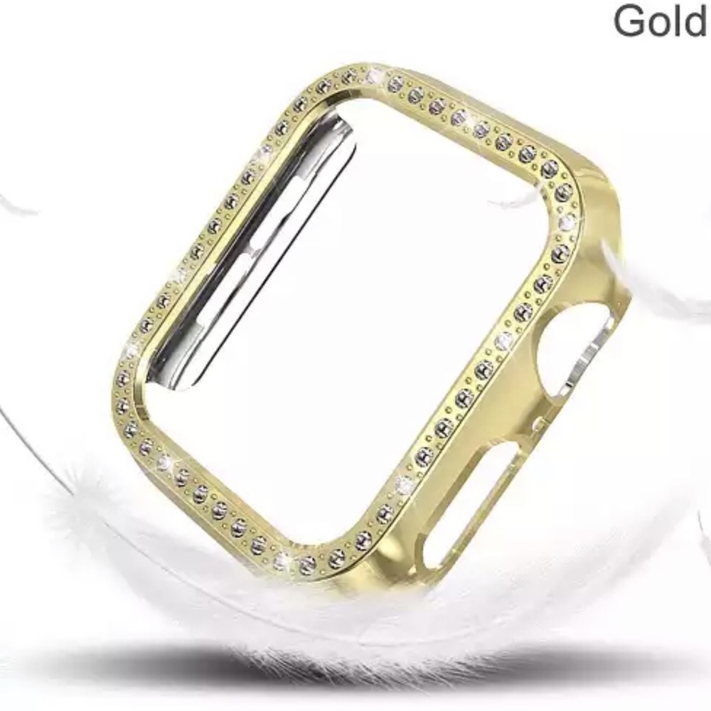 1 PC Luxury Gold Bling Apple Watch Crystal Cover - Picture 2 of 3